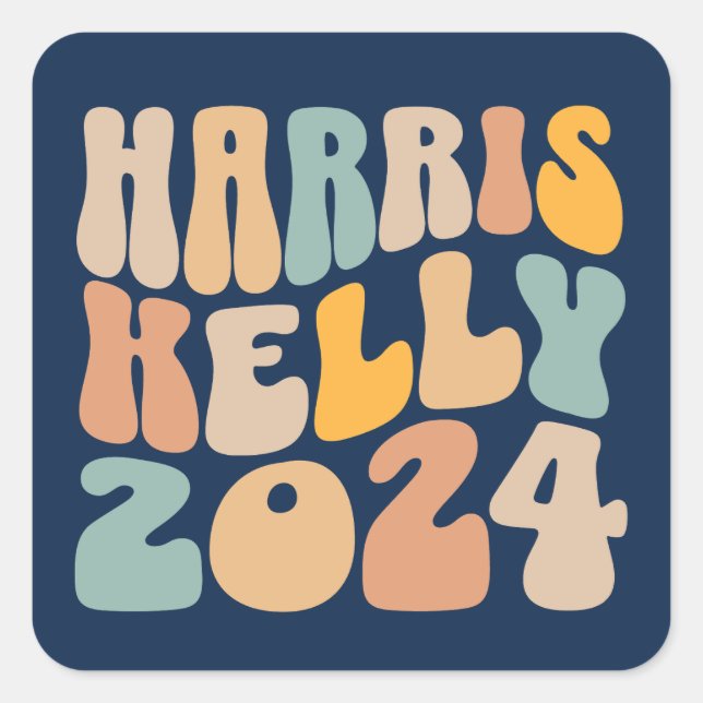 Harris Kelly 2024 Trendy Wavy Boho Square Sticker (Front)