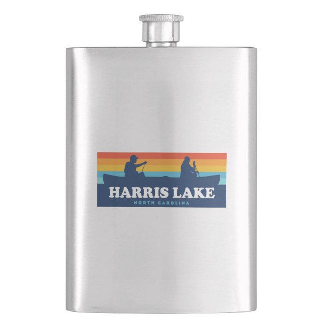 Harris Lake North Carolina Canoe Hip Flask (Front)