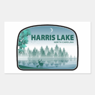 Harris Lake North Carolina Deer Rectangular Sticker