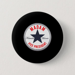 Harris - Madam Vice President Political Star Logo 6 Cm Round Badge