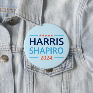Harris Shapiro 2024 Kamala Harris Democrat 10 Cm Round Badge