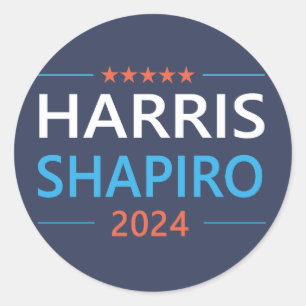 Harris Shapiro 2024 Kamala Harris Democrat Classic Round Sticker