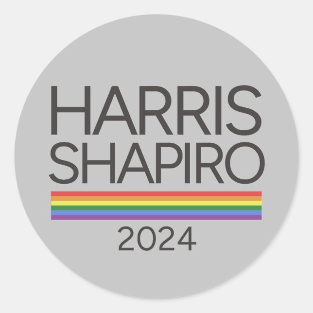 Harris Shapiro 2024 LGBTQ Pride Kamala Harris Classic Round Sticker (Front)