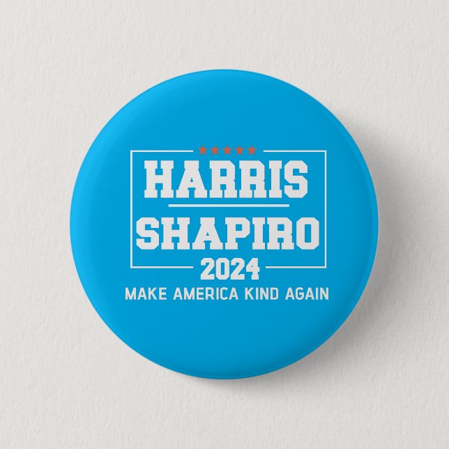Harris Shapiro 2024 Make America Kind Again 6 Cm Round Badge (Front)