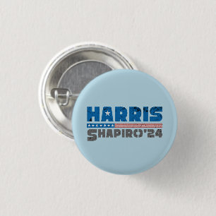 Harris Shapiro 2024 Patriotic Vintage Stripe 3 Cm Round Badge