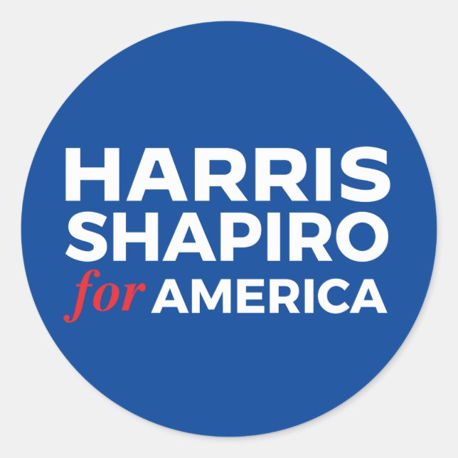 HARRIS SHAPIRO FOR AMERICA CLASSIC ROUND STICKER (Front)