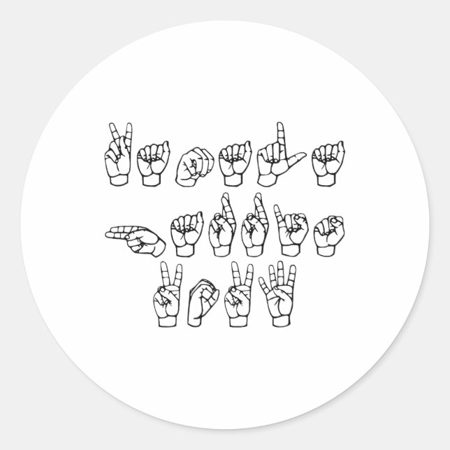 Harris Sign Language  Classic Round Sticker (Front)