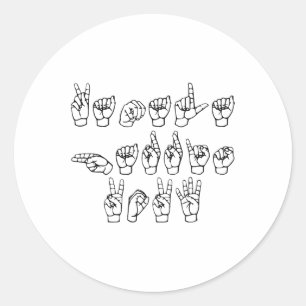 Harris Sign Language Classic Round Sticker