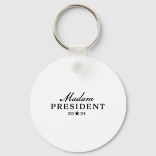 Harris Simple Script Feminine Madam President 2024 Key Ring