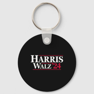 Harris Tim Walz 2024 24 For President Brat Usa Tee Key Ring
