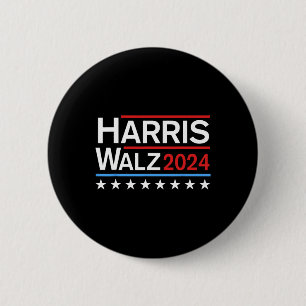 Harris Tim Walz 2024 Democratic Ticket  6 Cm Round Badge