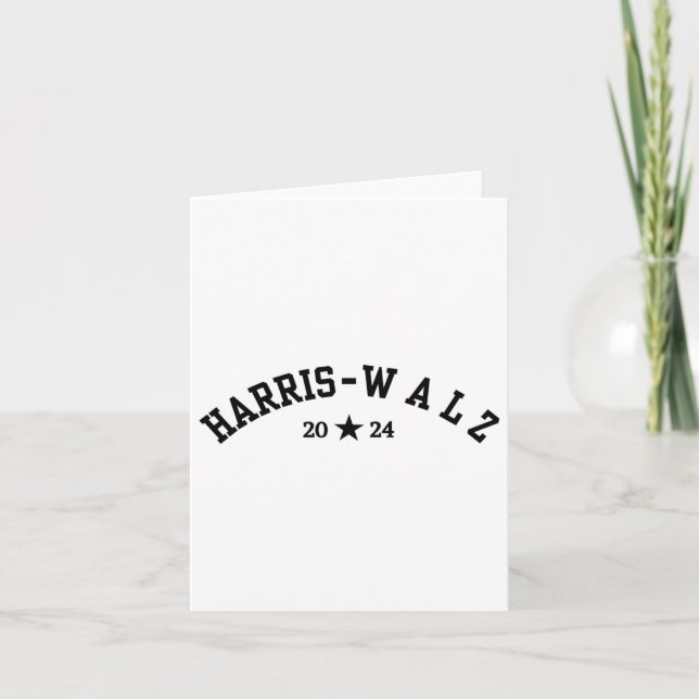 Harris Tim Walz Baseball Font 2024 Election  Card (Front)