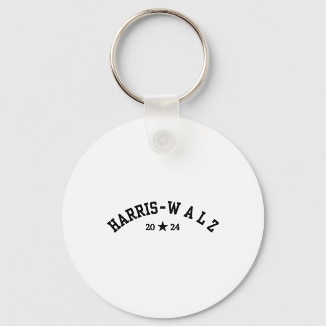 Harris Tim Walz Baseball Font 2024 Election  Key Ring (Front)
