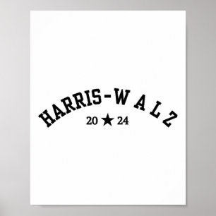 Harris Tim Walz Baseball Font 2024 Election Poster