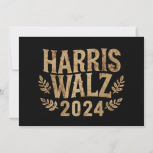 Harris Tim Walz Crest Vintage Harris Waltz 2024  Invitation