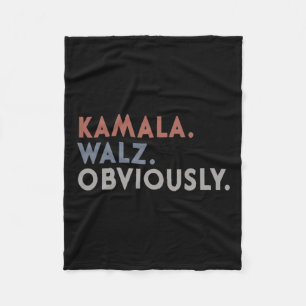 Harris Tim Walz Obviously Vote Harris Waltz 2024  Fleece Blanket