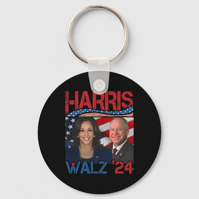 Harris Tim Walz Waltz 3  Key Ring (Front)