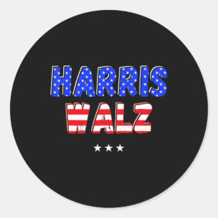 Harris Tim WAlzheimer Waltz Funny Retro Patriotic  Classic Round Sticker