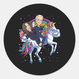 Harris Unicorn Joe Biden 2021 Riding President Usa Classic Round Sticker