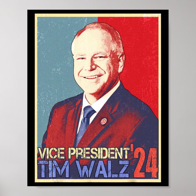 Harris Vice President Tim Walz Waltz 2024 Election Poster (Front)