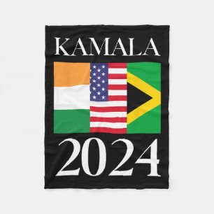 Harris Vote 2024 India American Jamaican Flag Fleece Blanket