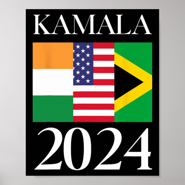 Harris Vote 2024 India American Jamaican Flag  Poster (Front)