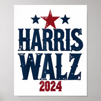 Harris W 2024 Election Kamala Harris Tim Waltz 202 Poster