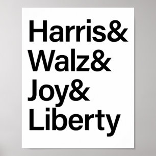 Harris W Joy Liberty Vote Kamala Harris President  Poster