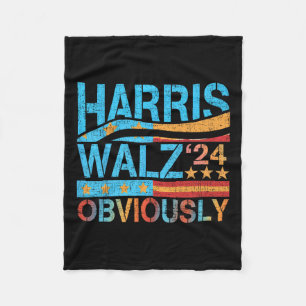 Harris W Obviously! Harris Waltz 2024 Election 1  Fleece Blanket
