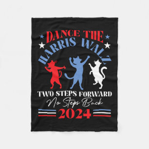 Harris Waltz 2024 Cat Lady Dance 2 Steps Forward N Fleece Blanket