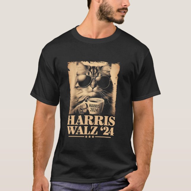 Harris Waltz 2024 Election Cat Lady Kamala Harris  T-Shirt (Front)