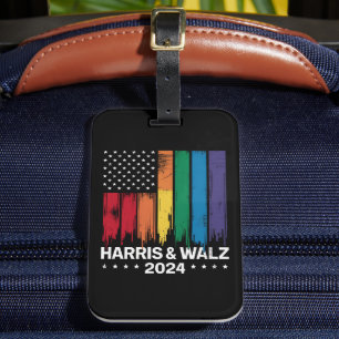 Harris Waltz 2024 Election Gay Tim Waltz LGBTQ Luggage Tag