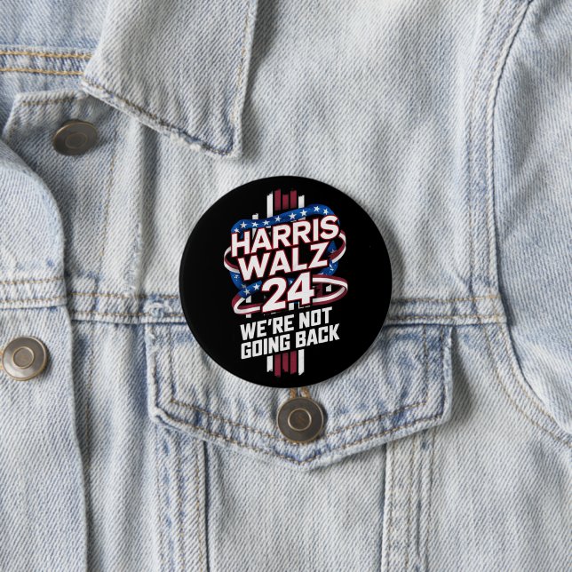 Harris Waltz 2024 Election Kamala Harris Tim Waltz 7.5 Cm Round Badge (In Situ)