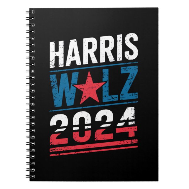 Harris Waltz 2024 Election Kamala Harris Tim Waltz Notebook (Front)