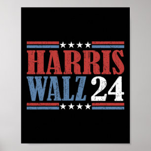 Harris Waltz 2024 Election Kamala Harris Tim Waltz Poster