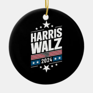 Harris Waltz 2024 Kamala Harris Tim Waltz 2024  Ceramic Tree Decoration