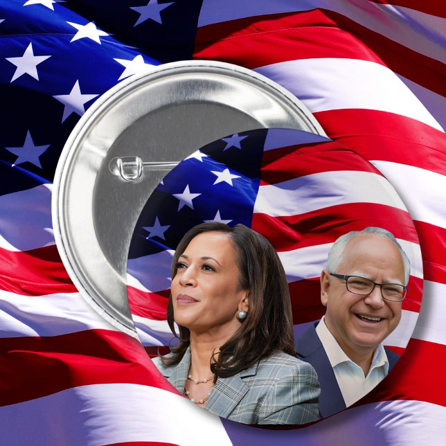 Harris Waltz 2024 - Kamala Harris Tim Waltz  6 Cm Round Badge (Creator Uploaded)
