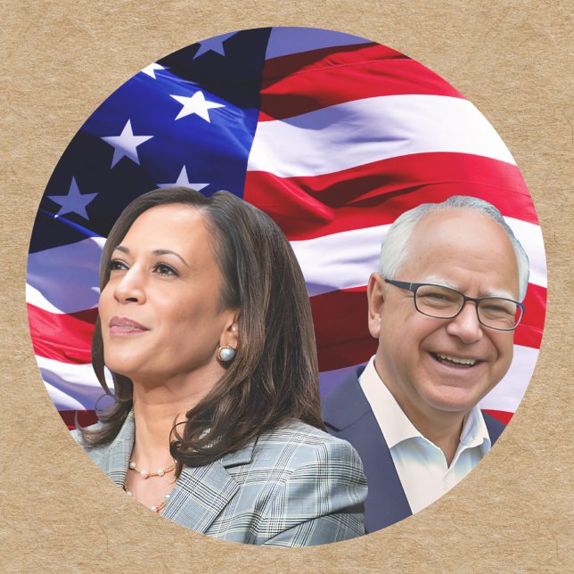Harris Waltz 2024 - Kamala Harris Tim Waltz  Classic Round Sticker (Creator Uploaded)