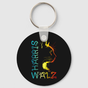 Harris Waltz 2024 Kamala Wheimer Funny Cat Lady Su Key Ring