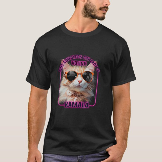 Harris Waltz 2024 Support Childless Cat Lady T Shi T-Shirt (Front)