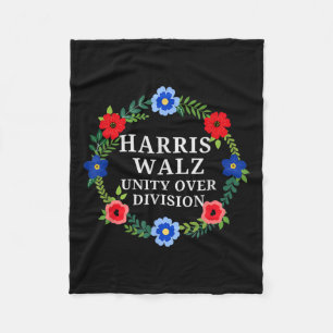 Harris Waltz 2024 Unity Over Division Vote Harris Fleece Blanket