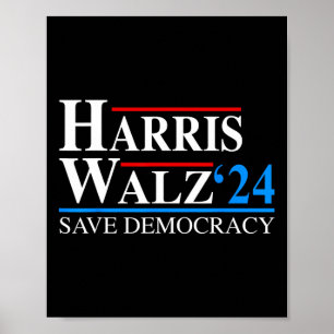 Harris Waltz 2024 Vice President Kamala Harris Tim Poster
