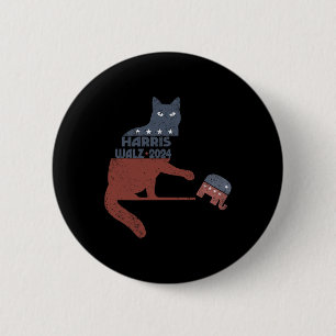 Harris Waltz 2024 Vp President Election Funny Cat 6 Cm Round Badge