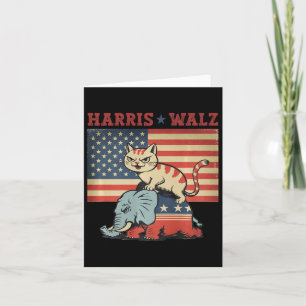 Harris Waltz 2024 Vp President Election Funny Cat Card