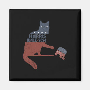 Harris Waltz 2024 Vp President Election Funny Cat  Magnet