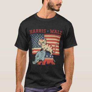 Harris Waltz 2024 Vp President Election Funny Cat  T-Shirt
