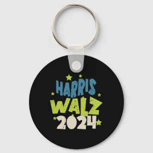 Harris Waltz 2024 With Stars Key Ring