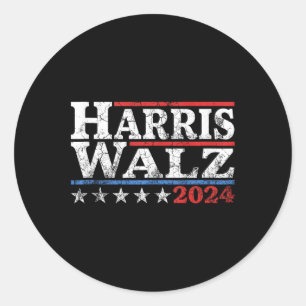 Harris Waltz 24 Election Kamala Harris Tim Waltz 2 Classic Round Sticker