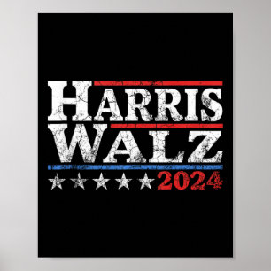 Harris Waltz 24 Election Kamala Harris Tim Waltz 2 Poster
