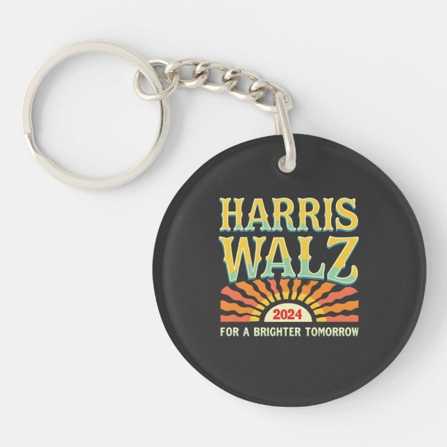 Harris Waltz for A Brighter Tomorrow Kamala Harris Key Ring (Front)